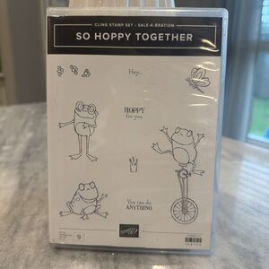 Stampin' Up! So Hoppy Together Cling Rubber Stamp Set Plus Dies EUC 149725